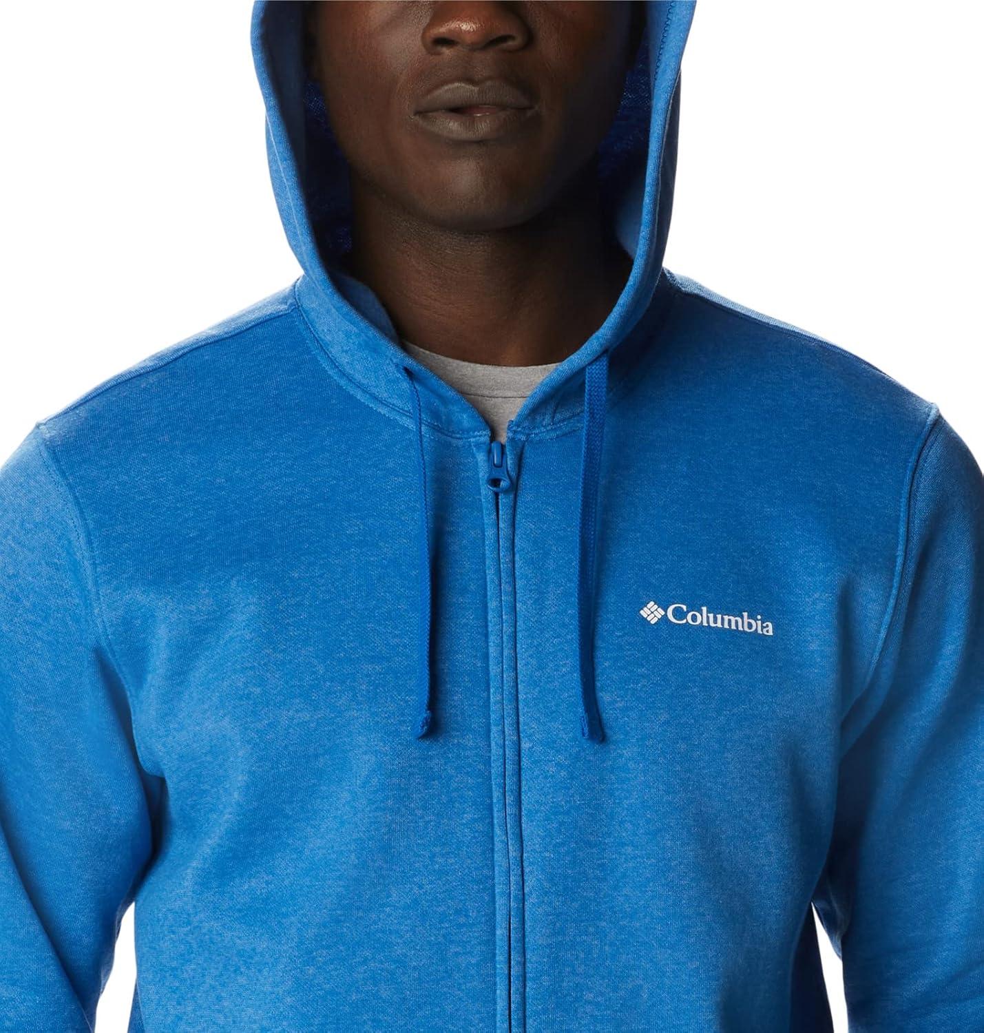 imageColumbia mens Trek Full Zip HoodieBright Indigo HeatherCsc Sleeve Logo