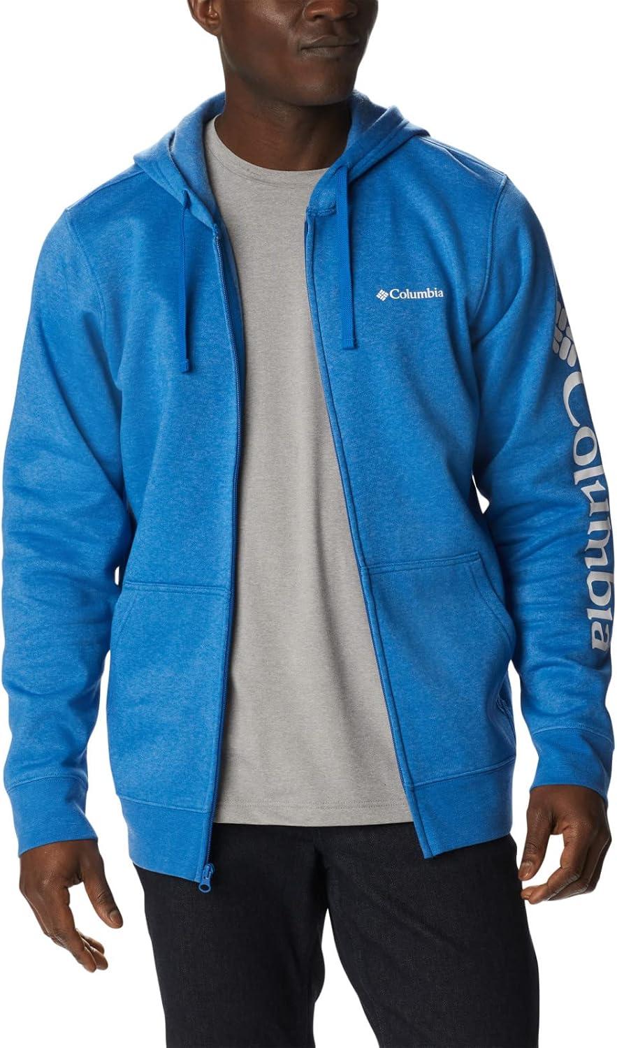 imageColumbia mens Trek Full Zip HoodieBright Indigo HeatherCsc Sleeve Logo