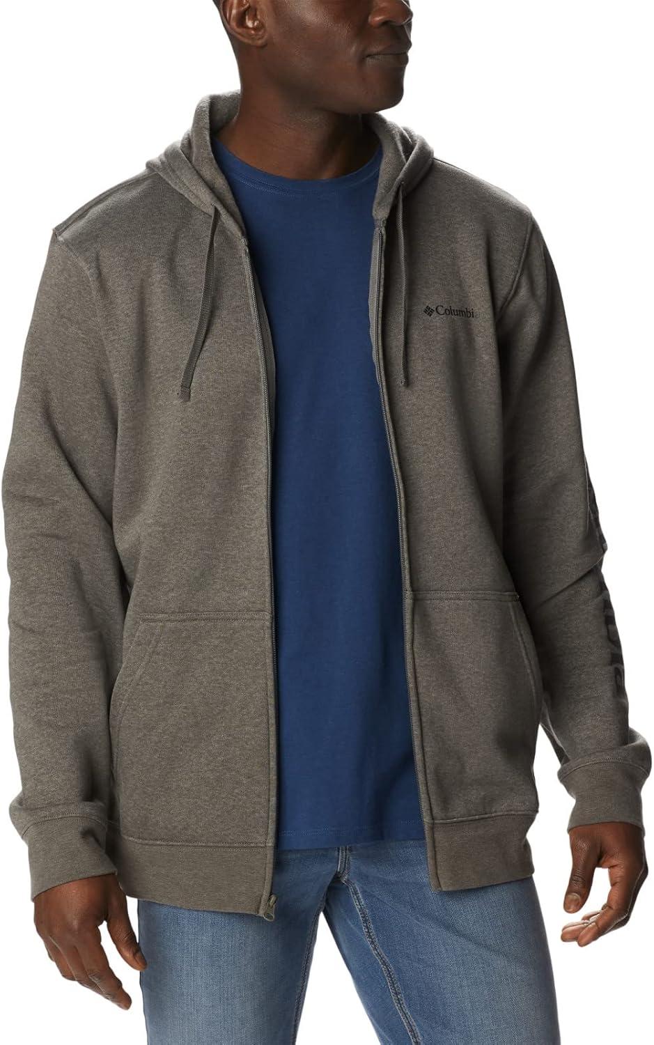 imageColumbia mens Trek Full Zip HoodieCharcoal HeatherCsc Sleeve Logo