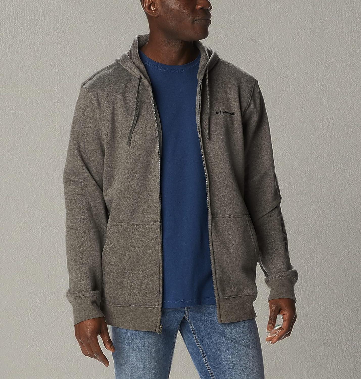 imageColumbia mens Trek Full Zip HoodieCharcoal HeatherCsc Sleeve Logo