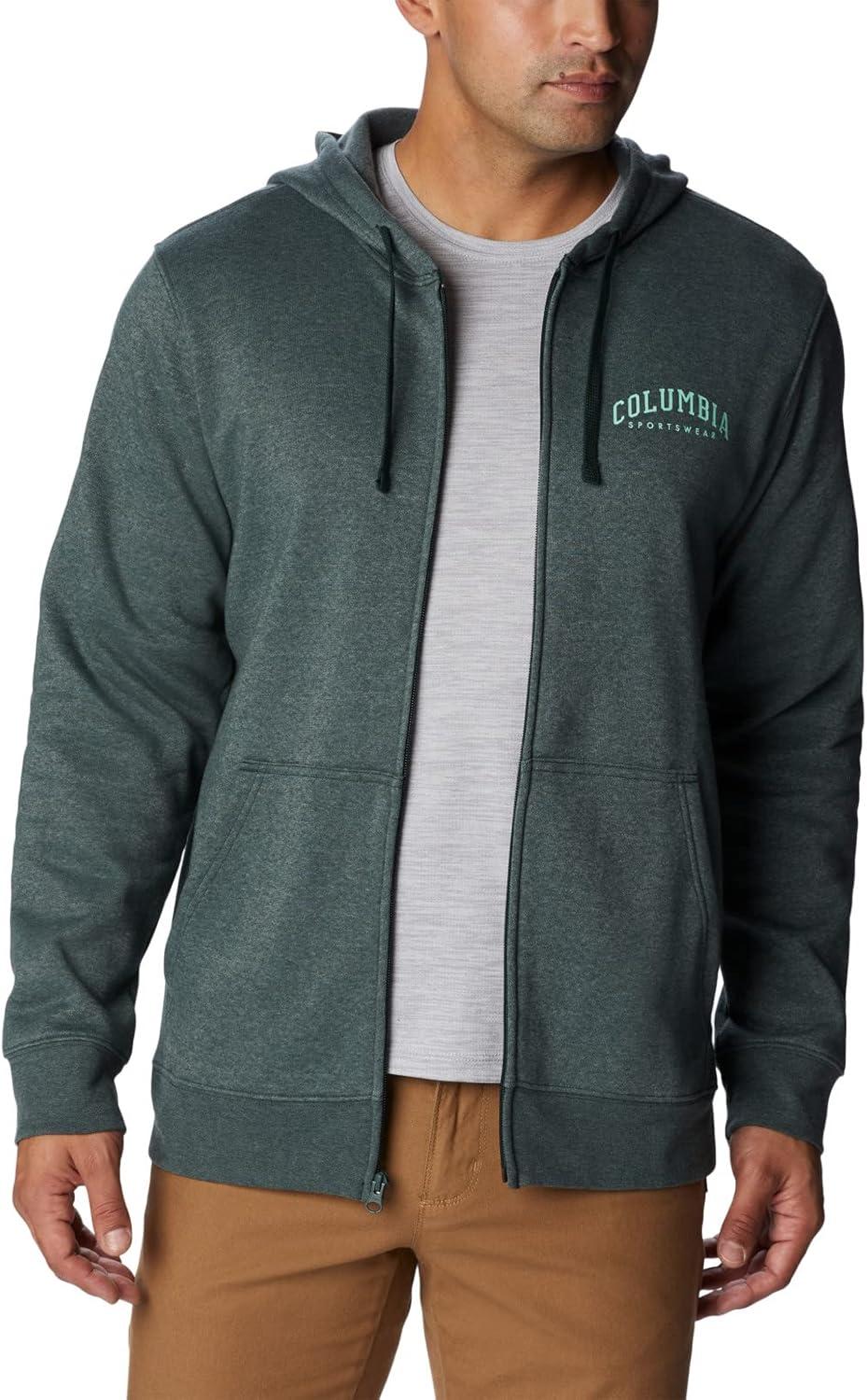 imageColumbia mens Trek Full Zip HoodieSpruce HeatherArched Brand Logo