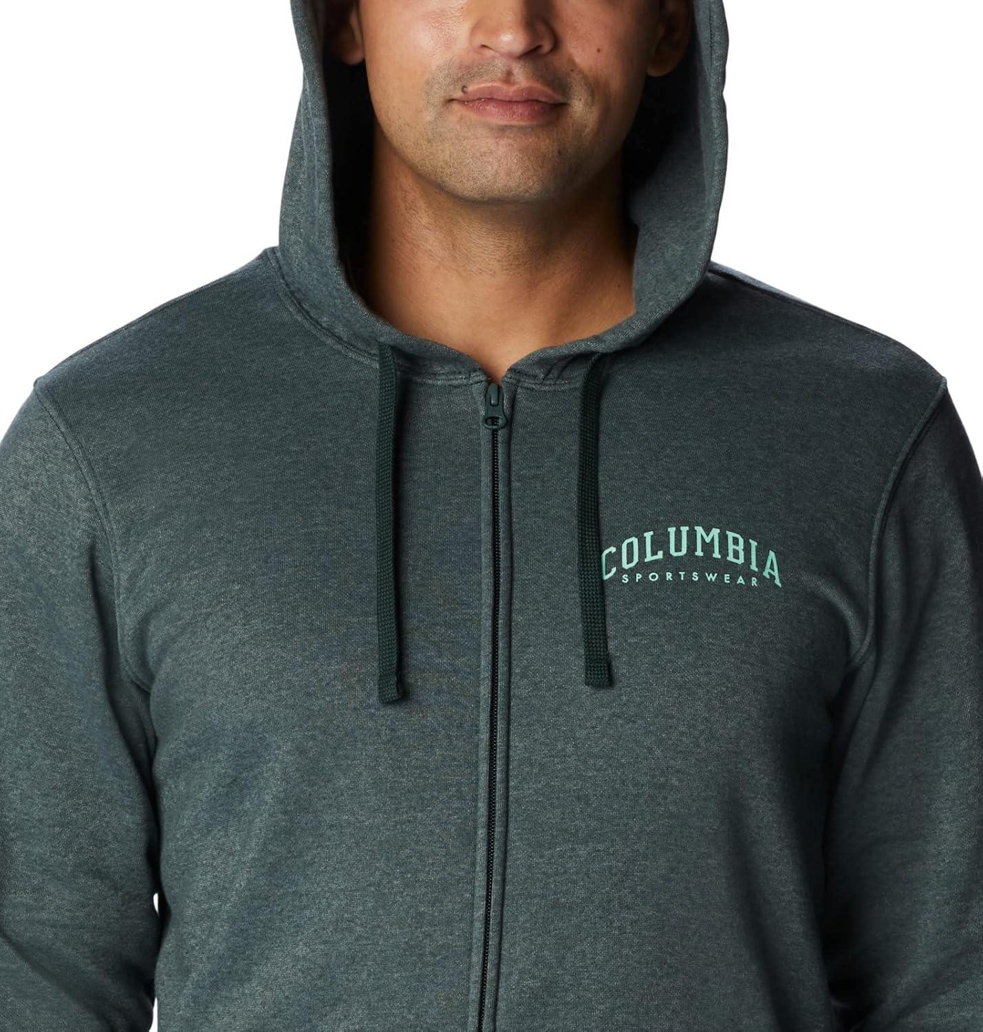 imageColumbia mens Trek Full Zip HoodieSpruce HeatherArched Brand Logo