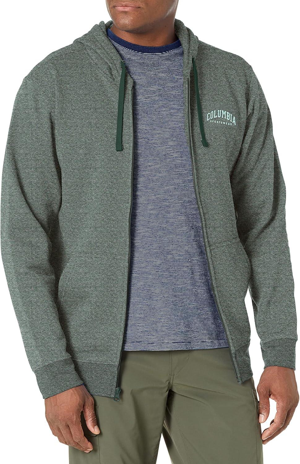 imageColumbia mens Trek Full Zip HoodieSpruce HeatherArched Brand Logo