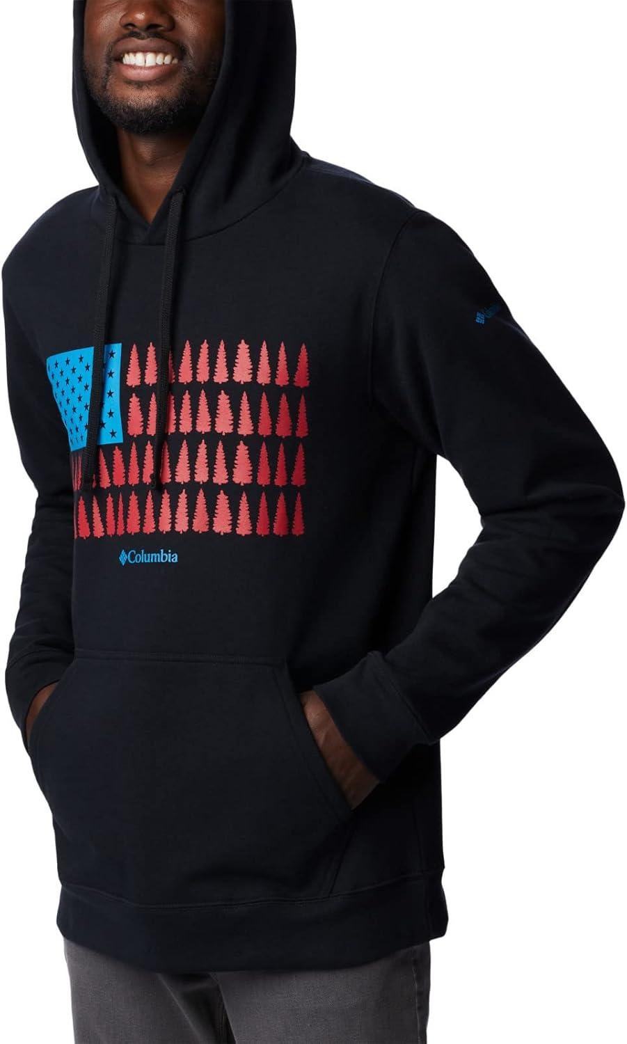 imageColumbia mens Trek HoodieBlackTreestriped Flag