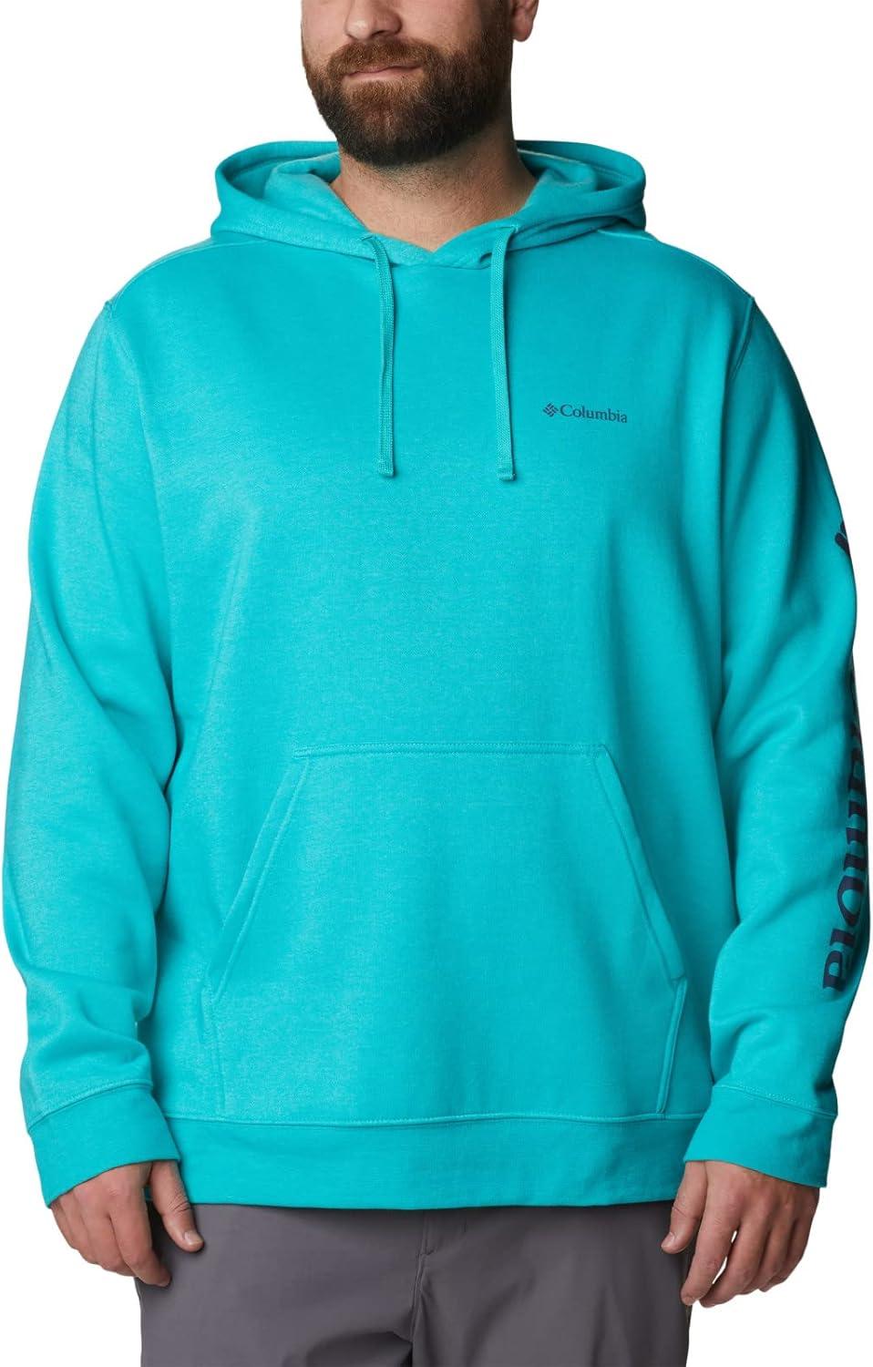 imageColumbia mens Trek HoodieBright Aqua HeatherCsc Sleeve Logo