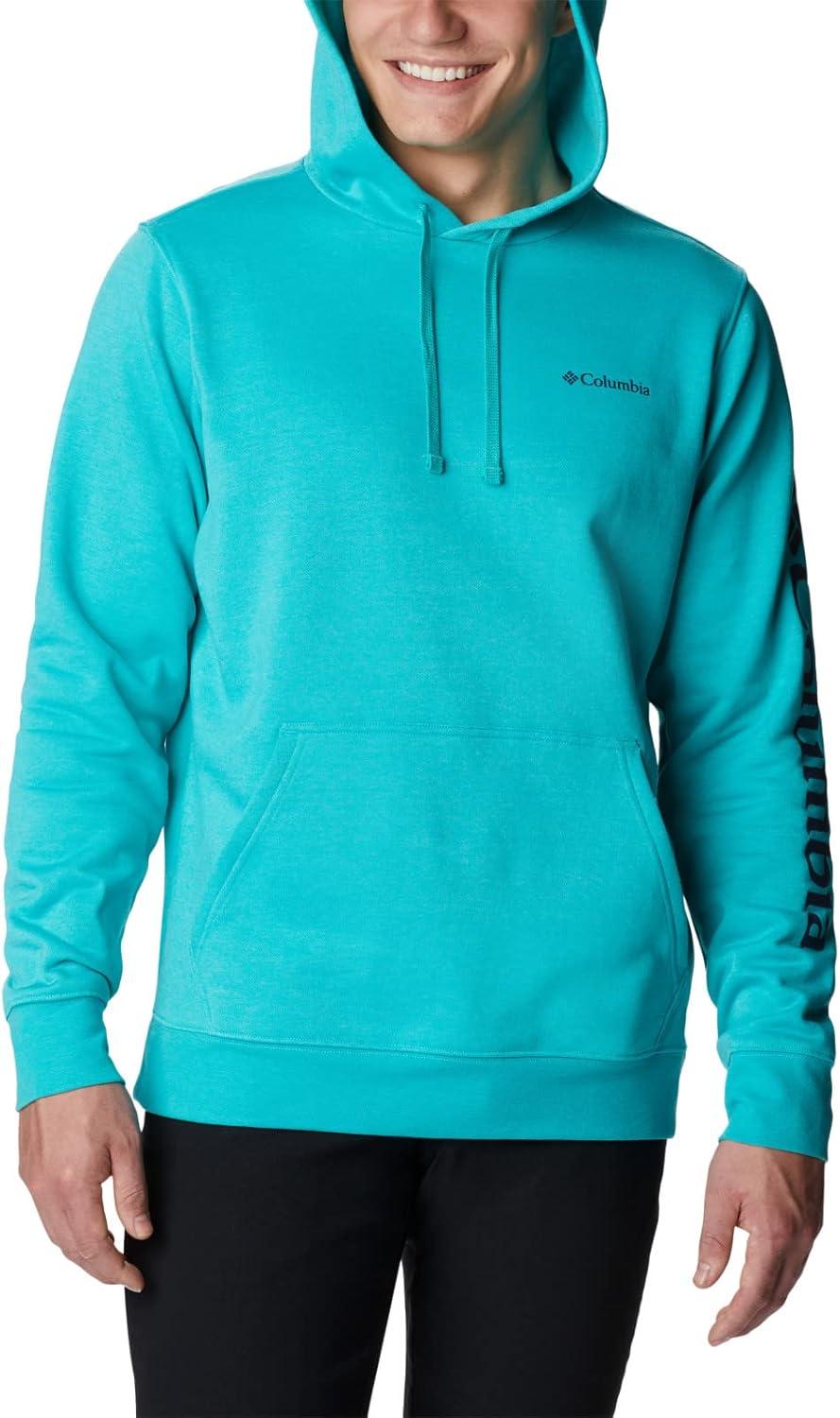 imageColumbia mens Trek HoodieBright Aqua HeatherCsc Sleeve Logo