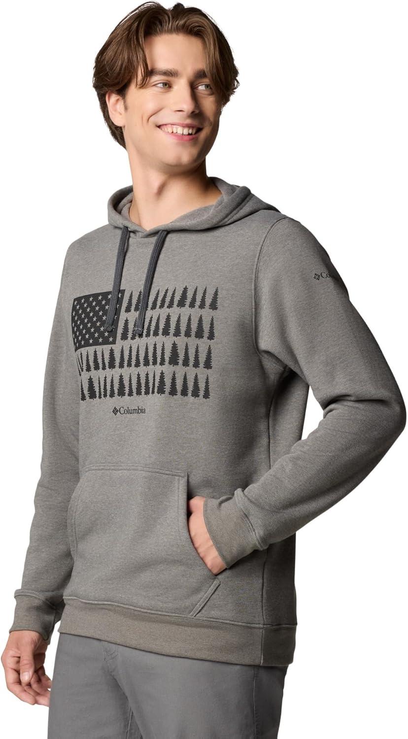 imageColumbia mens Trek HoodieCharcoal HeatherTreestriped Flag