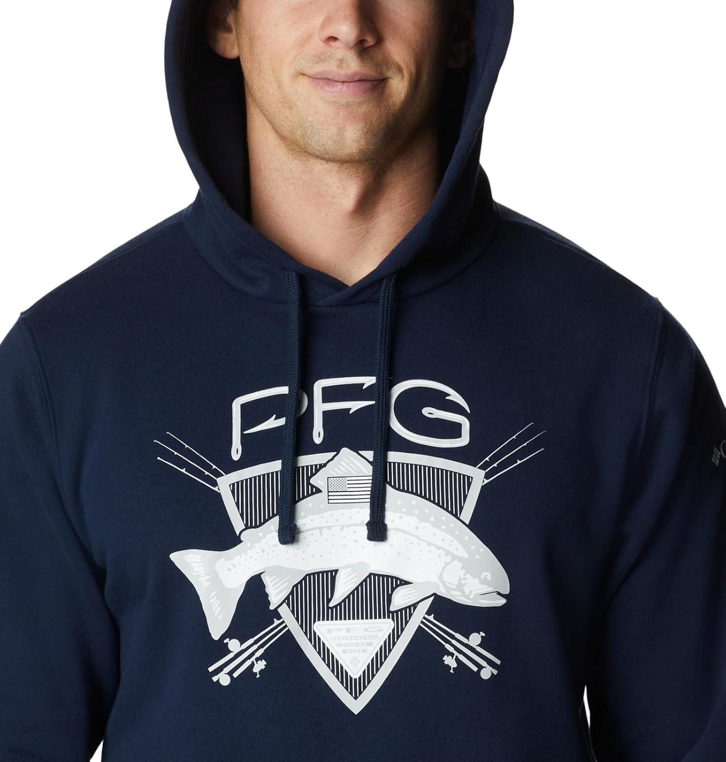 imageColumbia mens Trek HoodieCollegiate Navy Freshwater Graphic