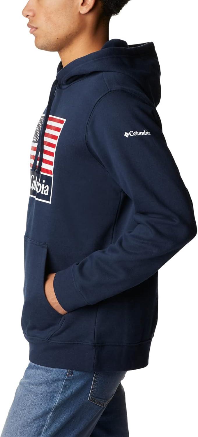 imageColumbia mens Trek HoodieCollegiate NavyUs Flag Stamp