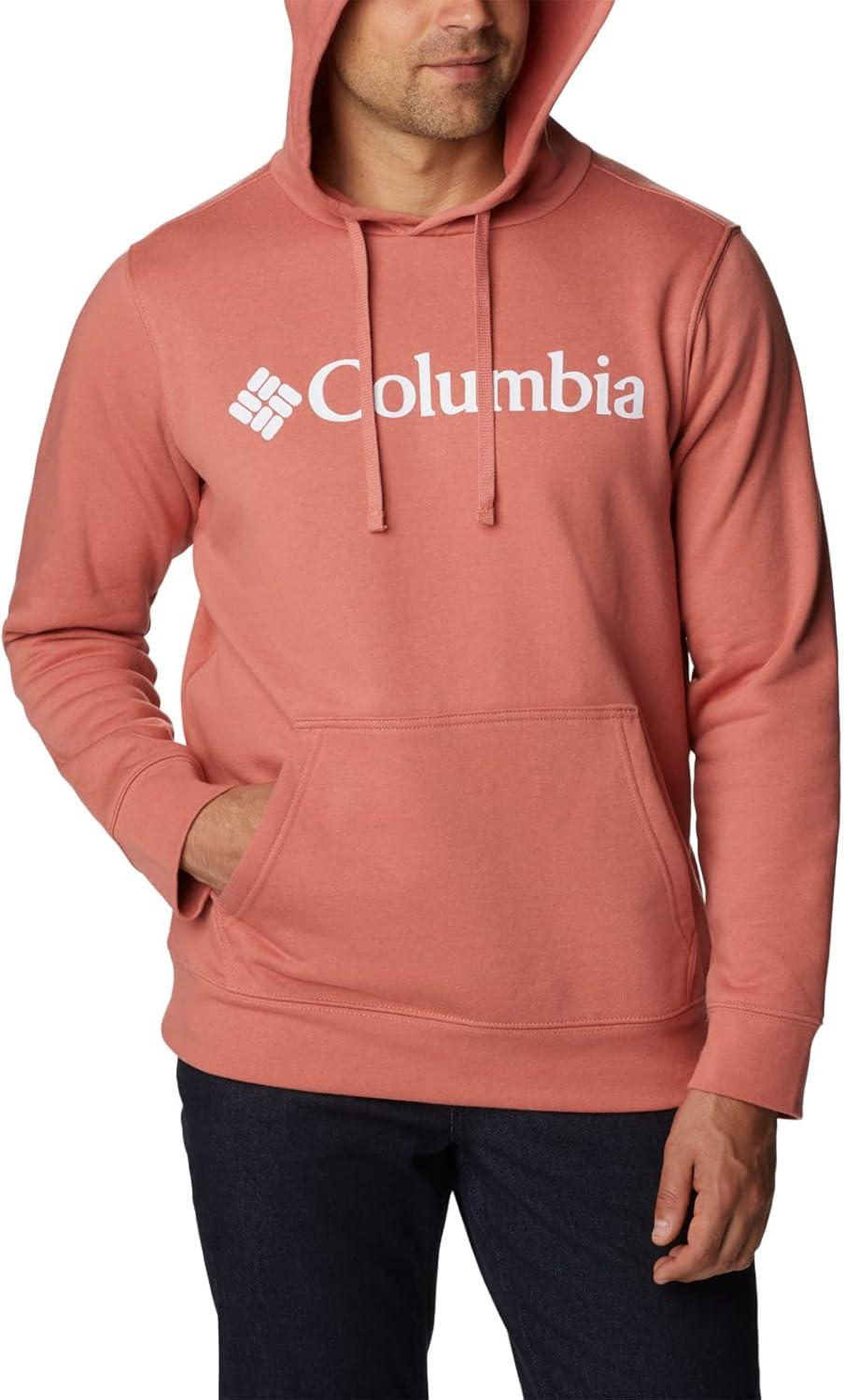 imageColumbia mens Trek HoodieDark CoralCsc Stacked Logo