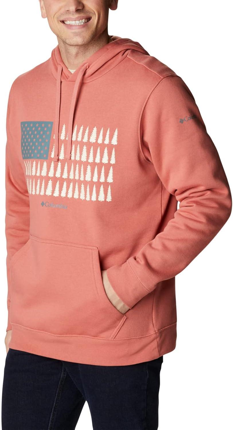imageColumbia mens Trek HoodieDark CoralTreestriped Flag