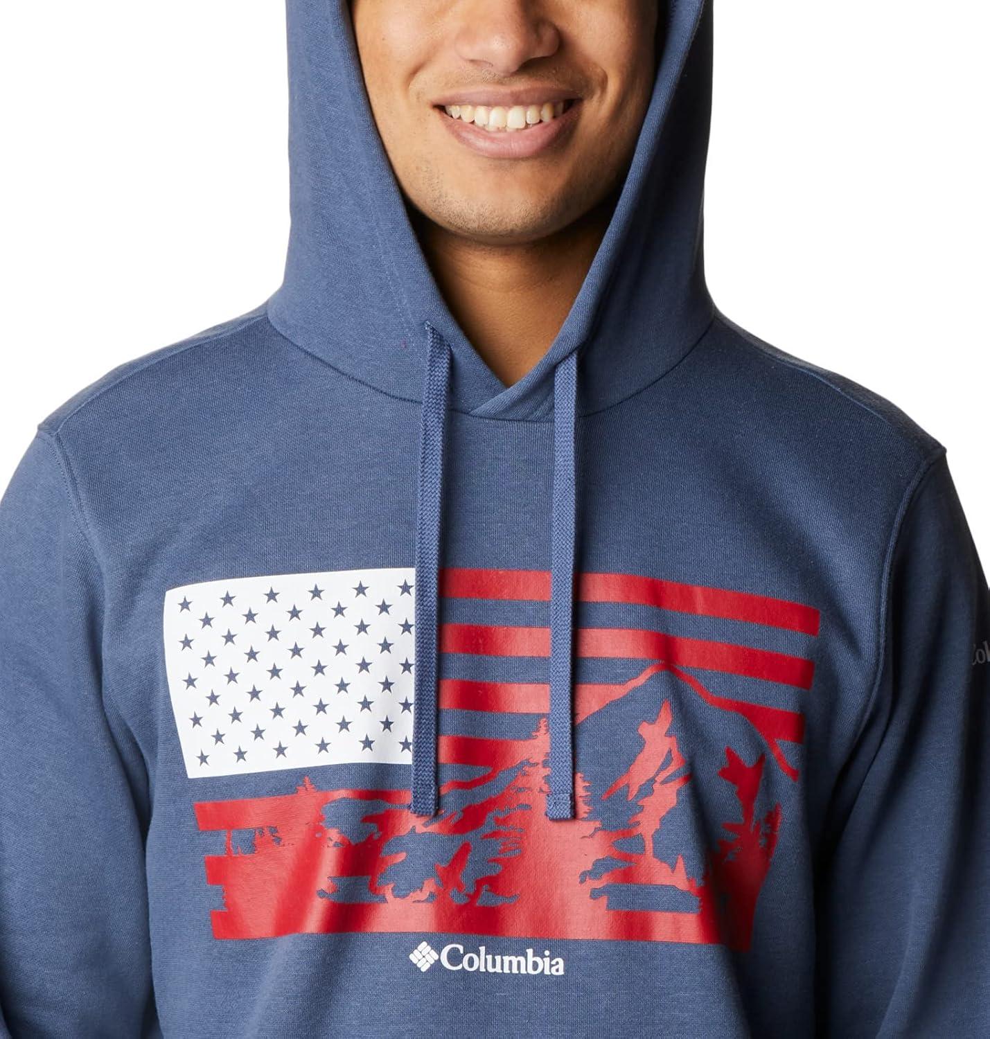 imageColumbia mens Trek HoodieDark MountainUs Hood Flag