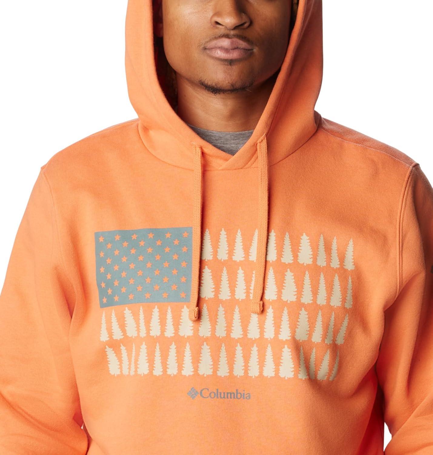 imageColumbia mens Trek HoodieDesert OrangeTreestriped Flag