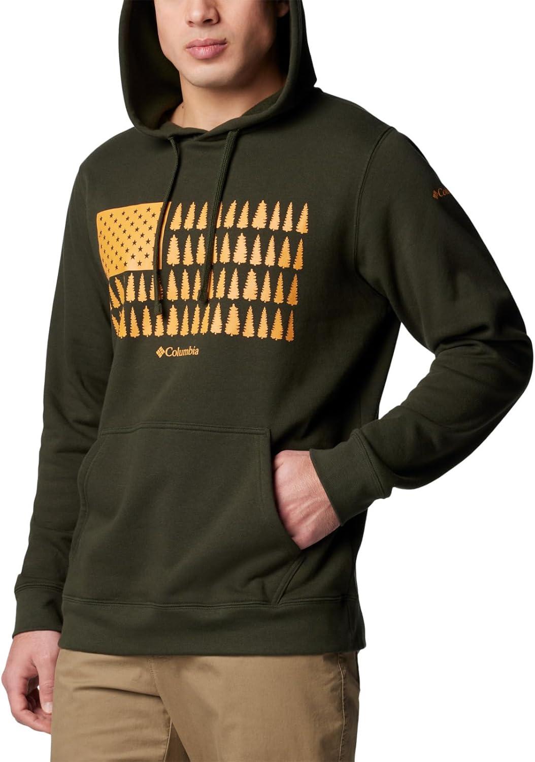 imageColumbia mens Trek HoodieGreenscapeTreestripe Flag