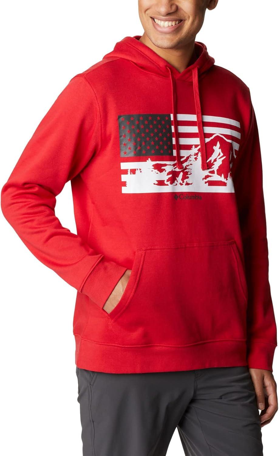 imageColumbia mens Trek HoodieMountain RedUs Hood Flag