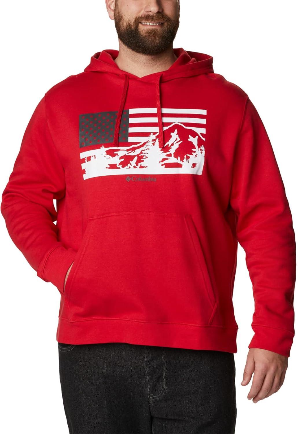 imageColumbia mens Trek HoodieMountain RedUs Hood Flag