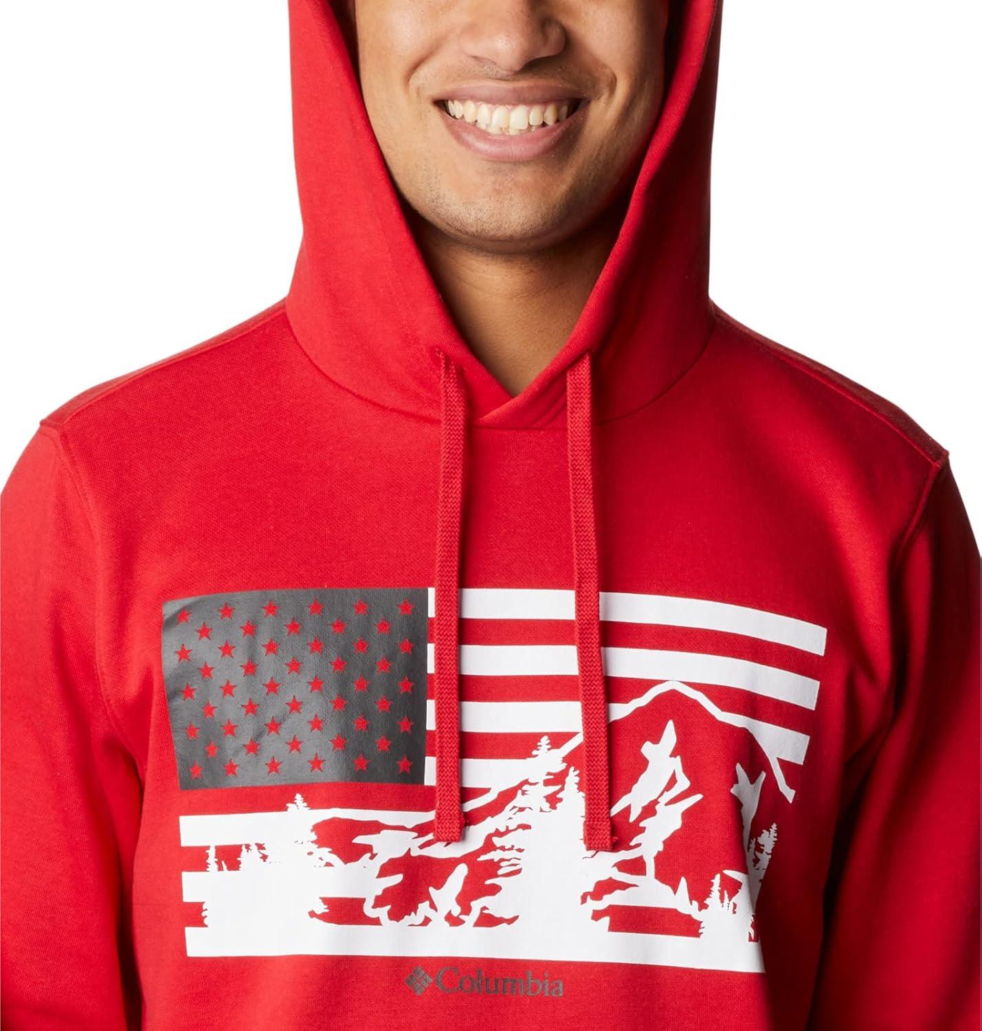 imageColumbia mens Trek HoodieMountain RedUs Hood Flag
