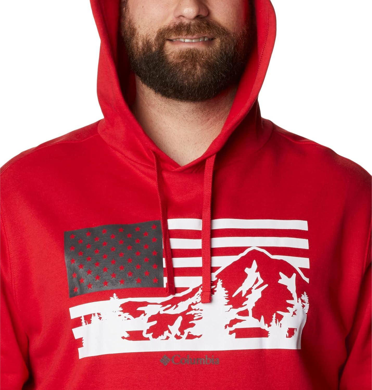 imageColumbia mens Trek HoodieMountain RedUs Hood Flag