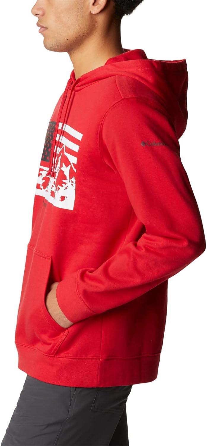 imageColumbia mens Trek HoodieMountain RedUs Hood Flag