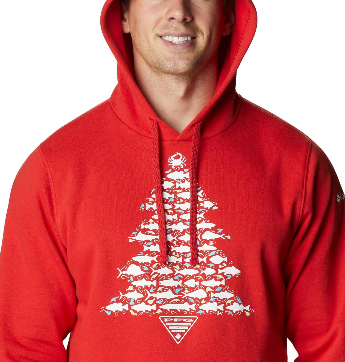 imageColumbia mens Trek HoodieRed Spark Fish Tree Graphic