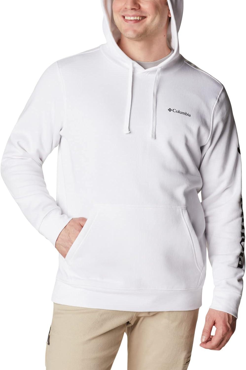 imageColumbia mens Trek HoodieWhiteCsc Sleeve Logo