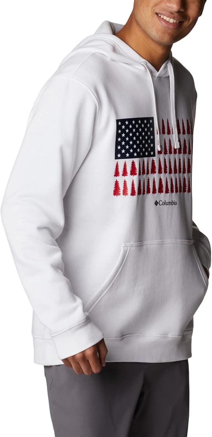 imageColumbia mens Trek HoodieWhiteTreestriped Flag