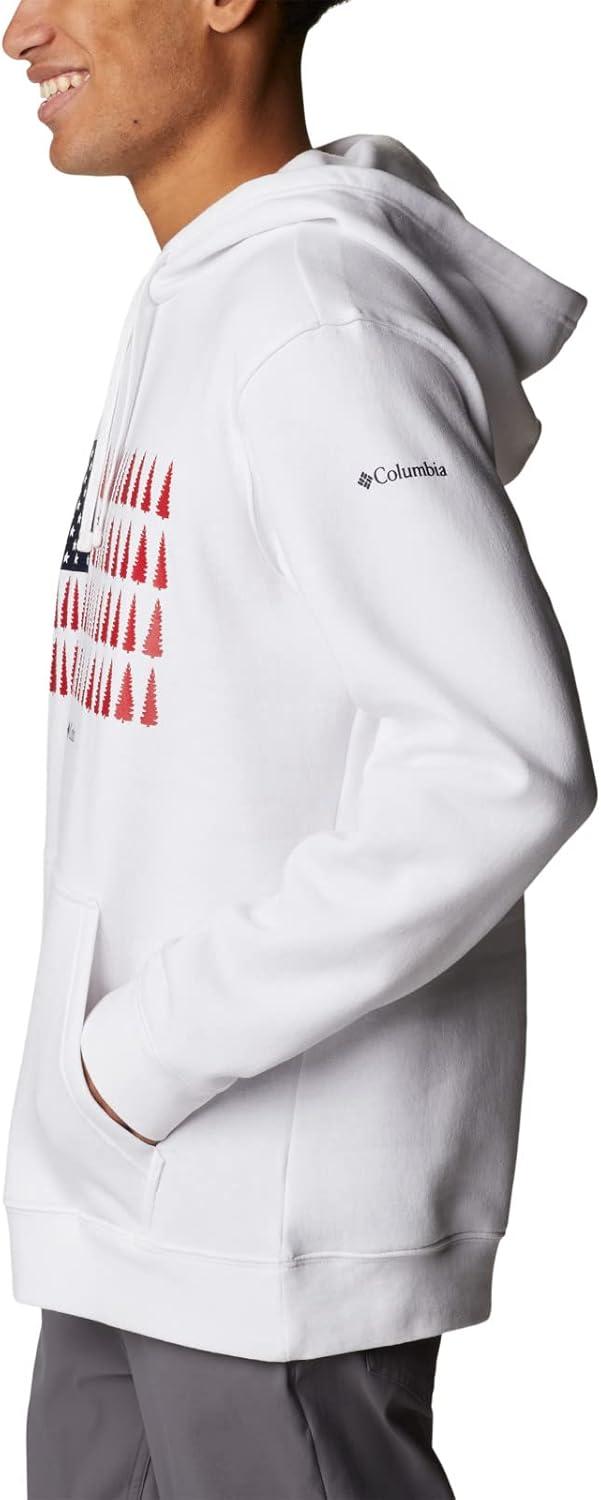 imageColumbia mens Trek HoodieWhiteTreestriped Flag