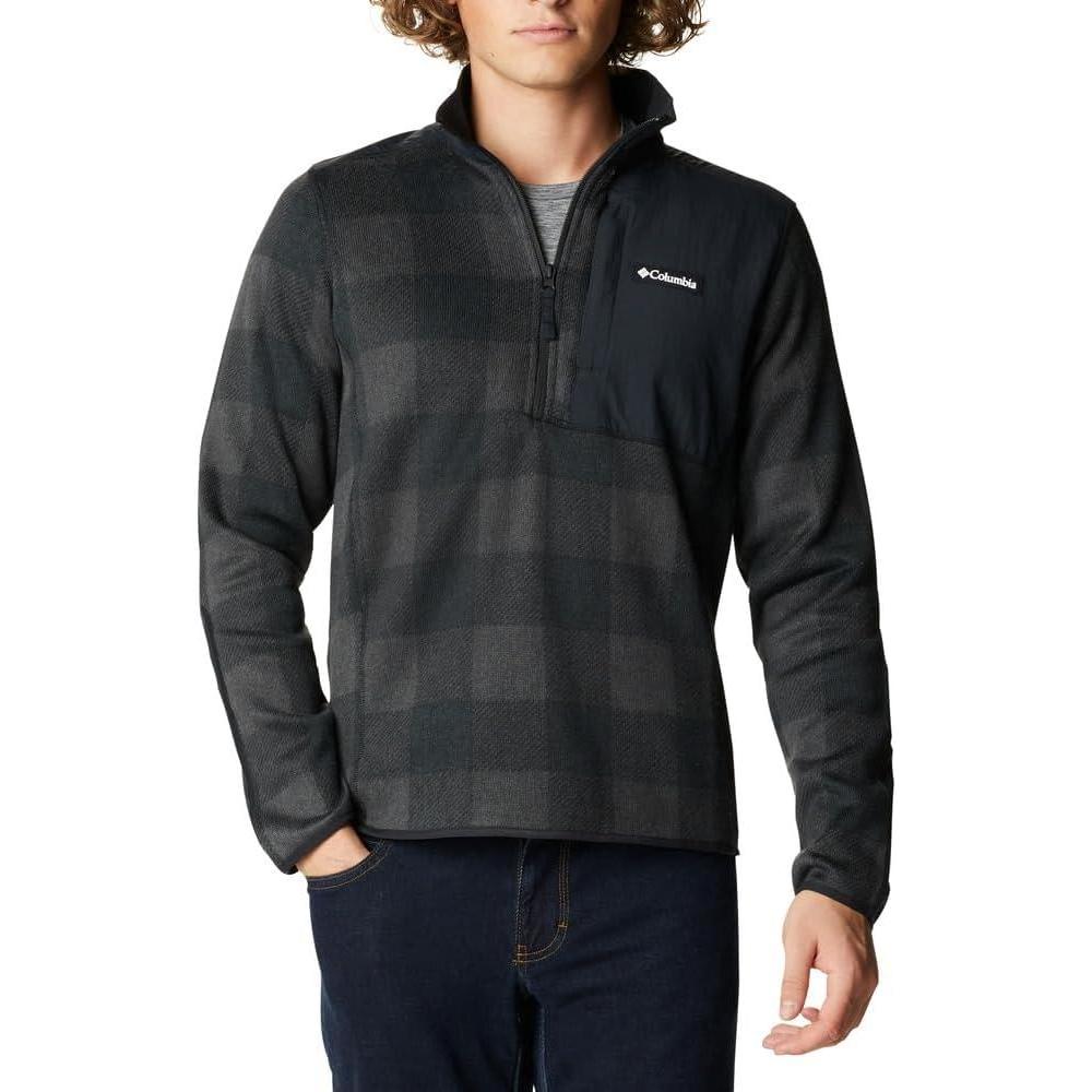 imageColumbia mens Sweater Weather Half ZipBlack Camo BuffaloBlack