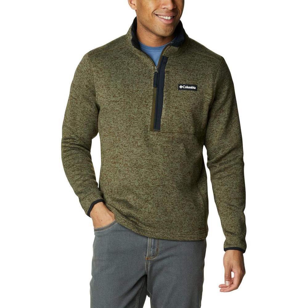 imageColumbia mens Sweater Weather Half ZipOlive Green HeatherBlack