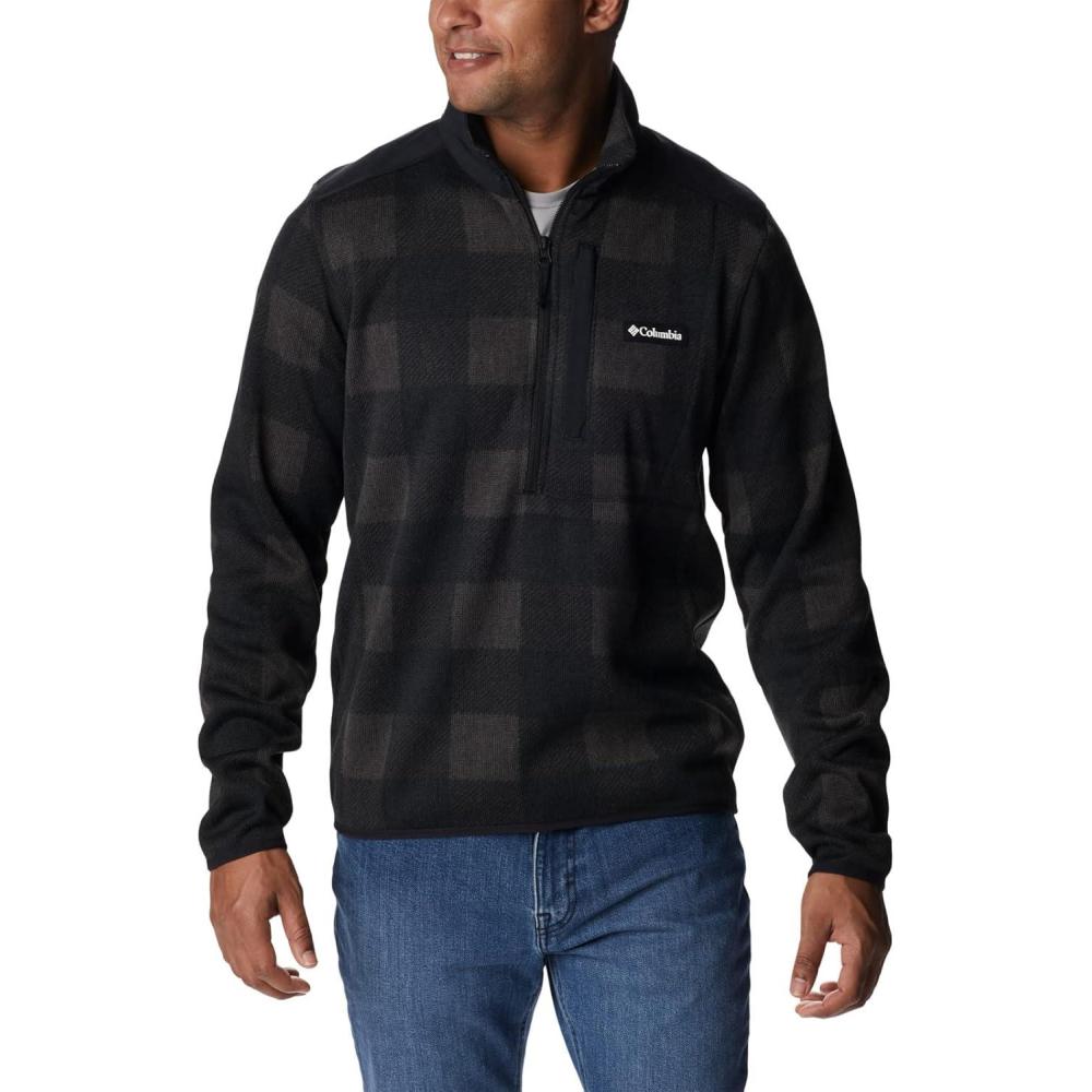 imageColumbia mens Sweater Weather II Printed Half ZipBlack Buffalo Check Print