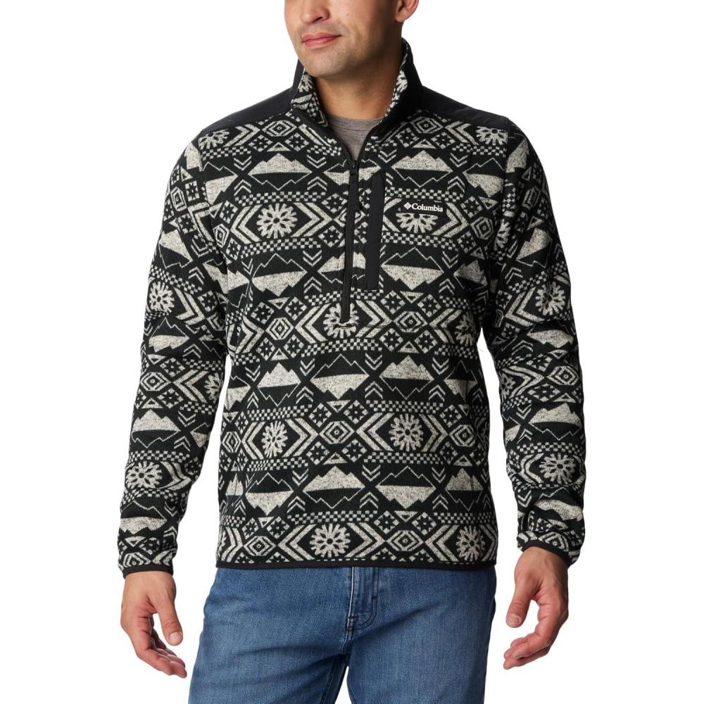 imageColumbia mens Sweater Weather II Printed Half ZipBlack Checkered Peaks Tonal Print