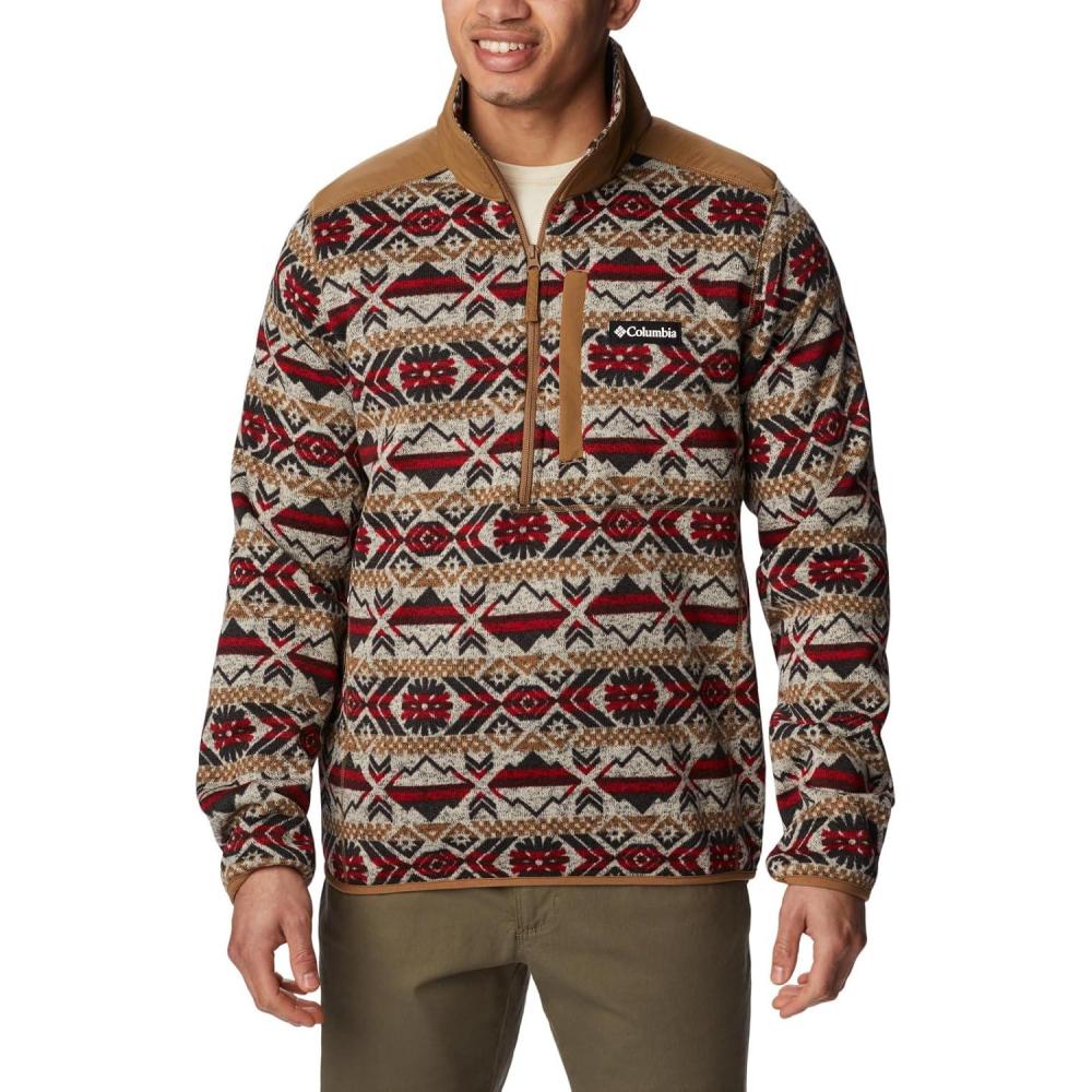 imageColumbia mens Sweater Weather II Printed Half ZipMountain Red Checkered Peaks Print