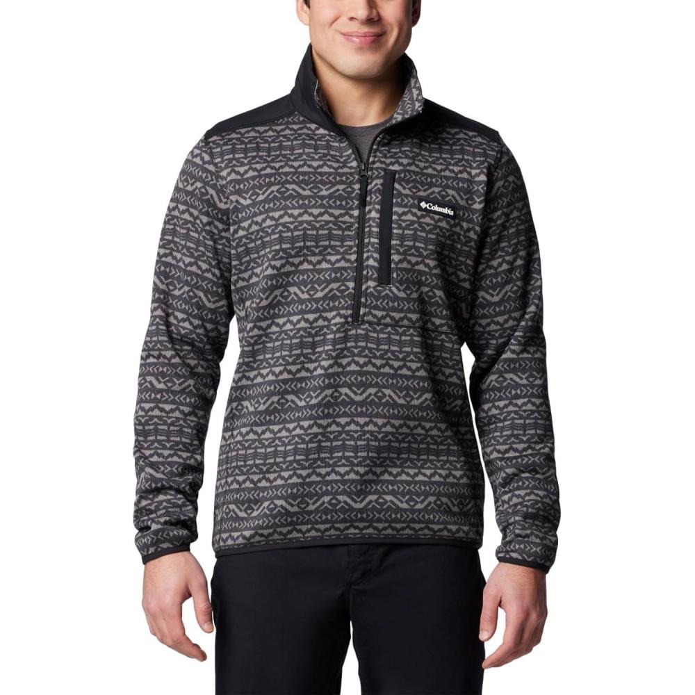 imageColumbia mens Sweater Weather II Printed Half ZipShark Madras Tonal