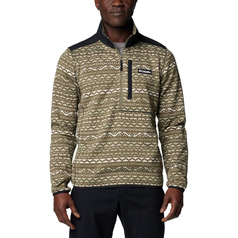 imageColumbia mens Sweater Weather II Printed Half ZipStone Green Madras Multi
