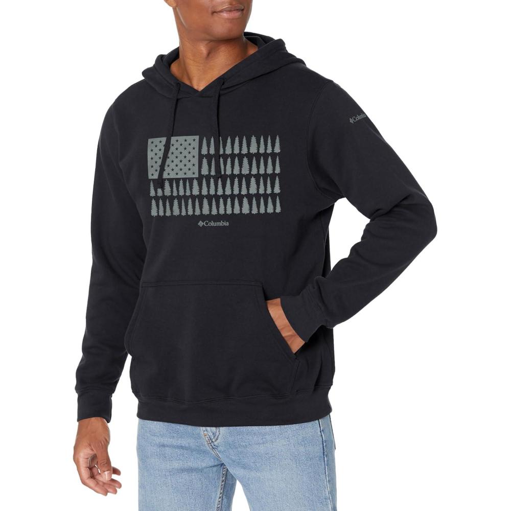 imageColumbia mens Trek HoodieBlack Treeline Flag Graphic