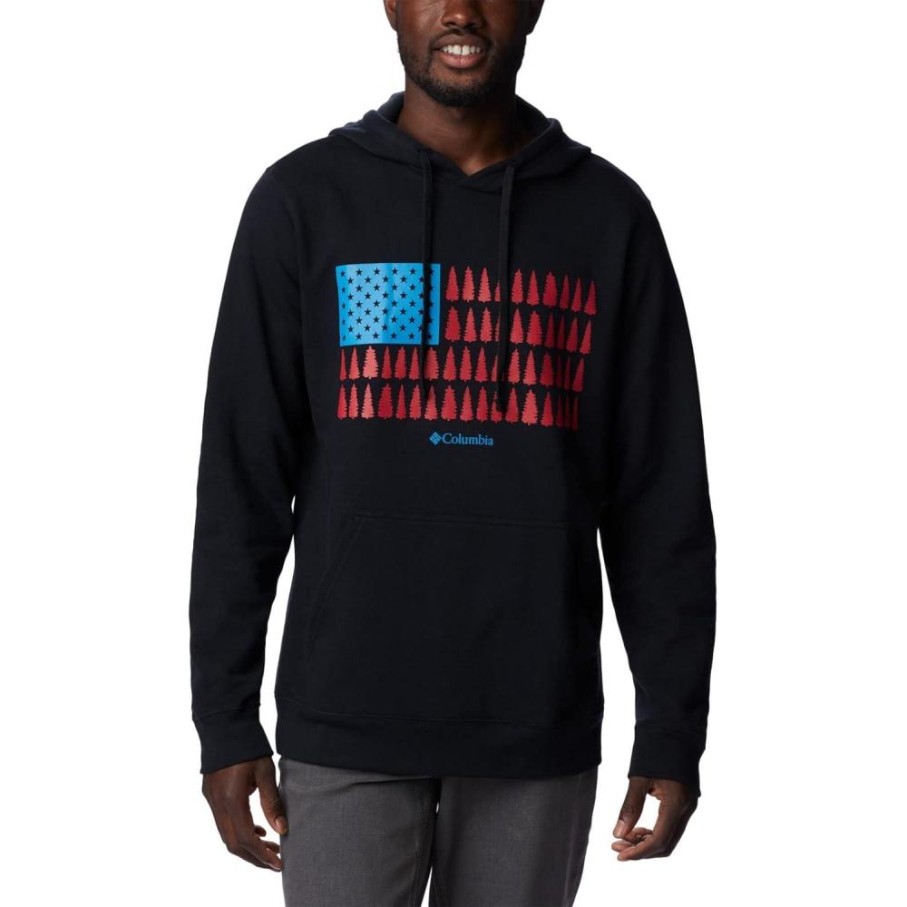 imageColumbia mens Trek HoodieBlackTreestriped Flag