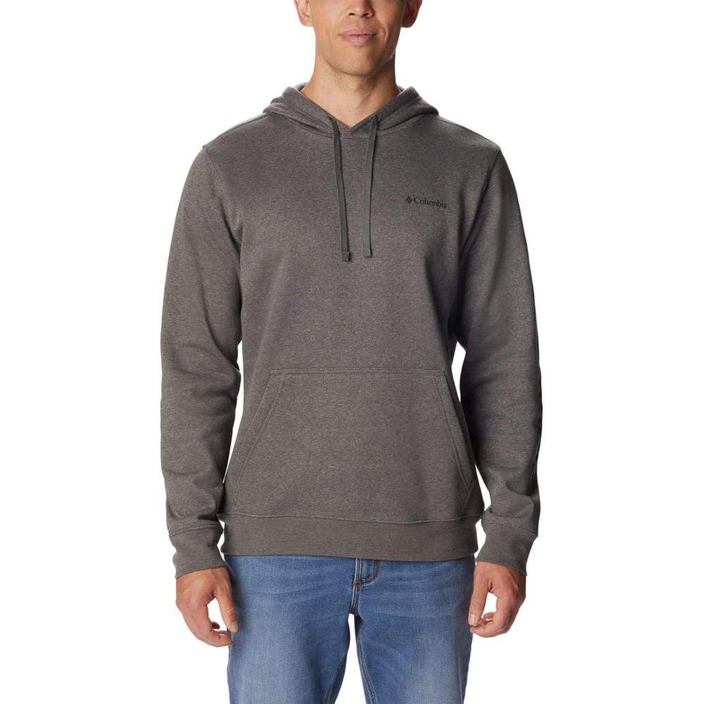 imageColumbia mens Trek HoodieCharcoal HeatherCsc Sleeve Logo