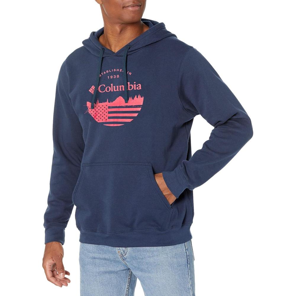 imageColumbia mens Trek HoodieCollegiate NavyFun With Flags Graphic