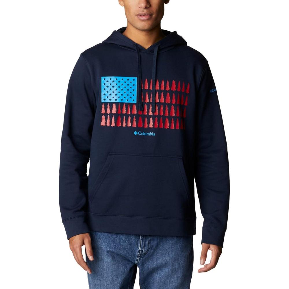 imageColumbia mens Trek HoodieCollegiate NavyTreestriped Flag