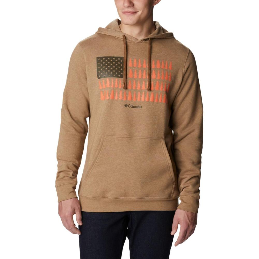 imageColumbia mens Trek HoodieDelta HeatherTreestriped Flag