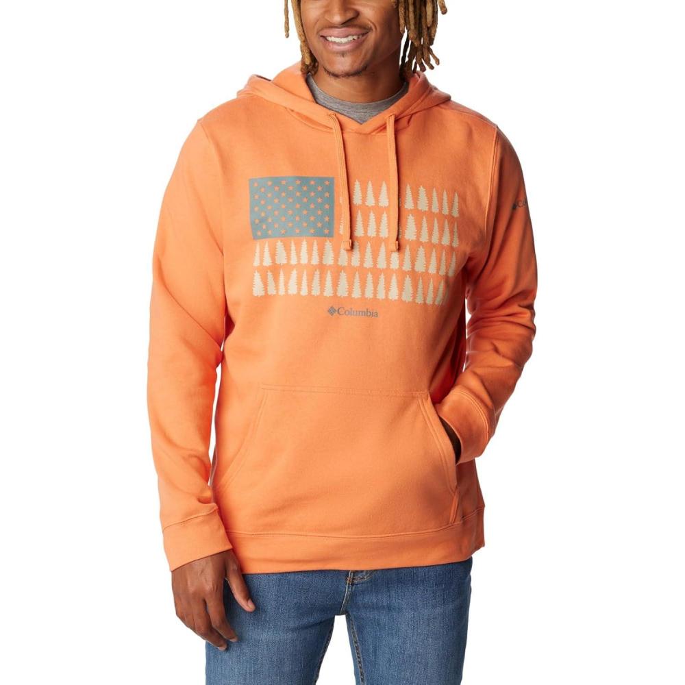 imageColumbia mens Trek HoodieDesert OrangeTreestriped Flag