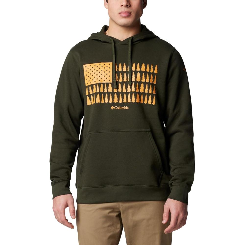 imageColumbia mens Trek HoodieGreenscapeTreestripe Flag