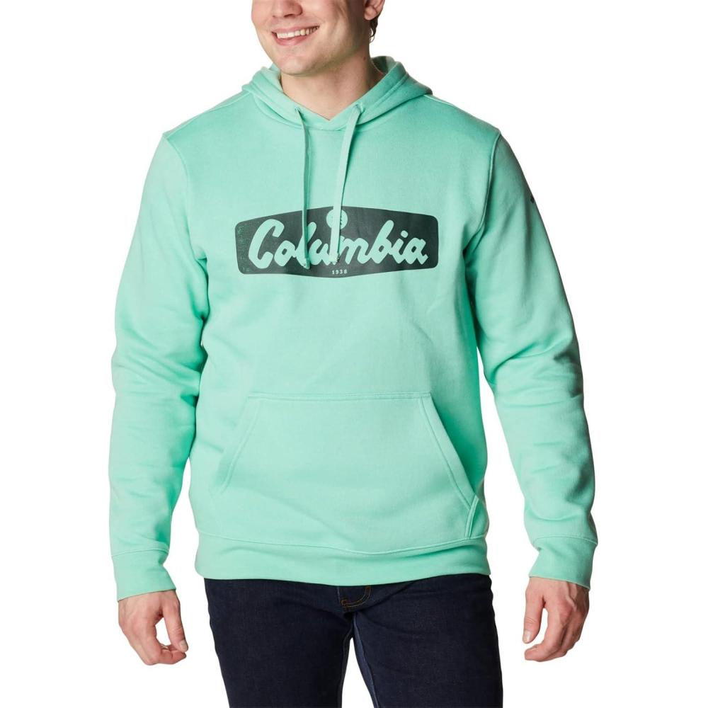 imageColumbia mens Trek HoodieKelp HeatherHex Script