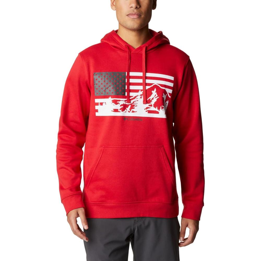imageColumbia mens Trek HoodieMountain RedUs Hood Flag