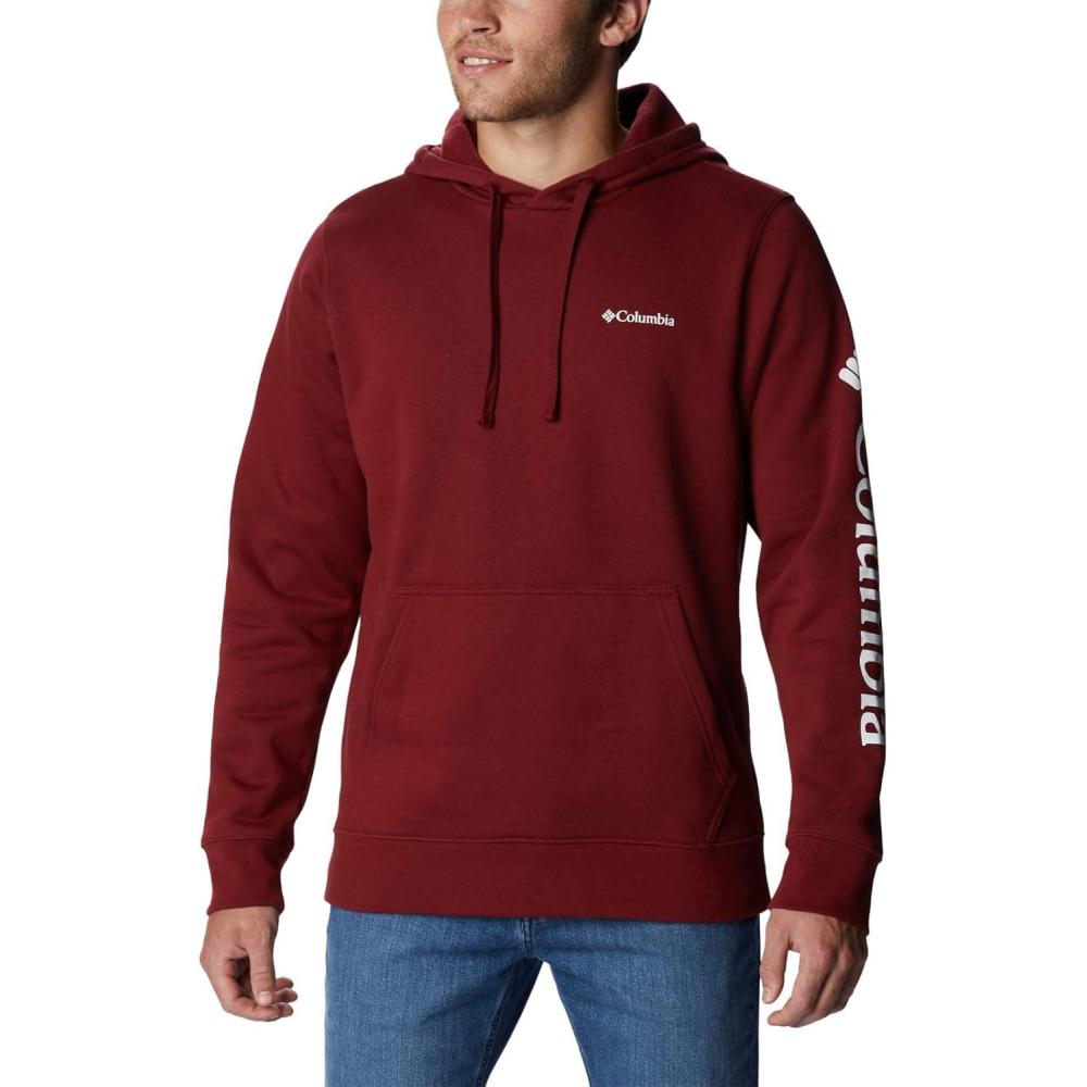 imageColumbia mens Trek HoodieRed JasperCsc Sleeve Logo