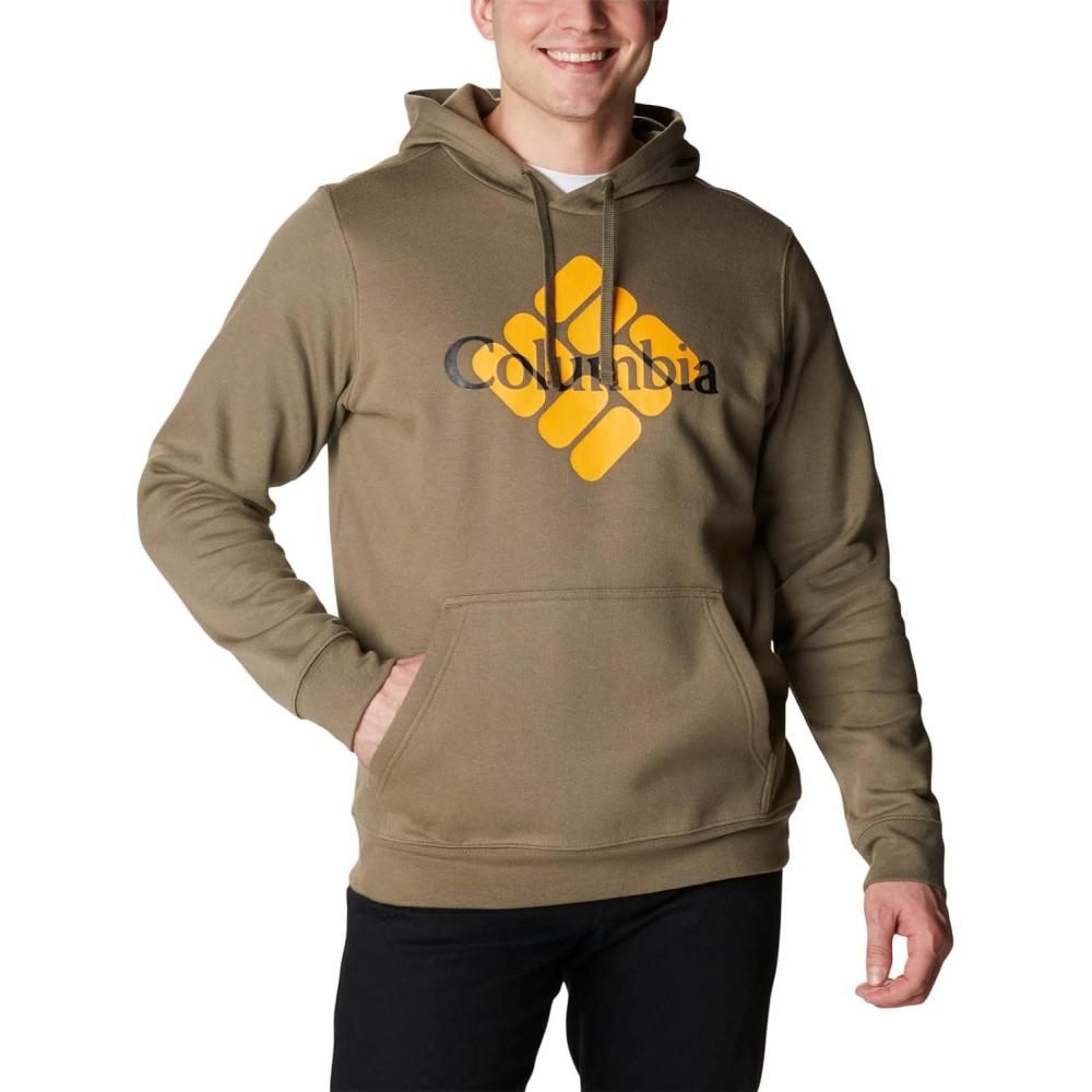 imageColumbia mens Trek HoodieStone GreenCentered Gem Logo