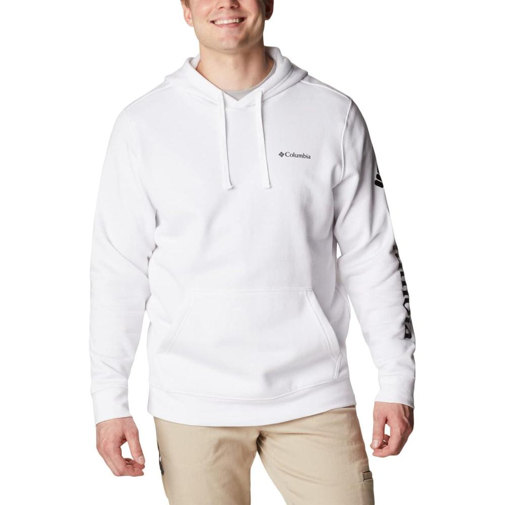 imageColumbia mens Trek HoodieWhiteCsc Sleeve Logo