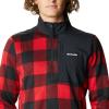 Columbia mens Sweater Weather Half Zip(Mountain Red Buffalo Print/Black)