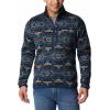 Columbia mens Sweater Weather II Printed Half Zip(Collegiate Navy Checkered Peaks Print)