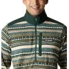 Columbia mens Sweater Weather II Printed Half Zip(Spruce Apres Stripe)